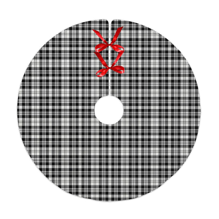 Scottish Scott Black & White Modern Clan Tartan Christmas Tree Skirt No Tassels 1 Tartan Plaid