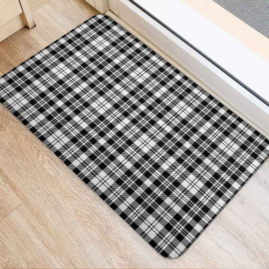 Scottish Scott Black & White Modern Clan Tartan Door Mat Tartan Plaid 2