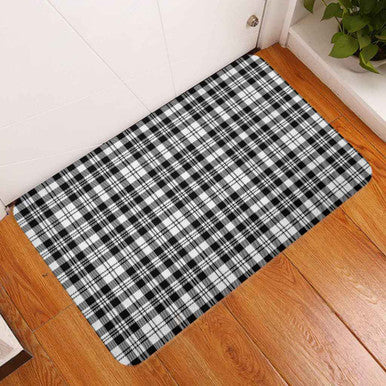 Scottish Scott Black & White Modern Clan Tartan Door Mat Tartan Plaid 3