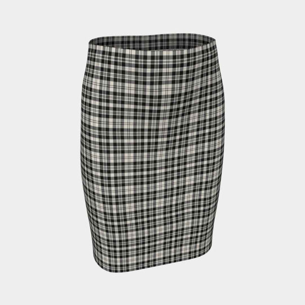 Scottish Scott Black & White Modern Clan Tartan Fitted Skirt Tartan Plaid 1