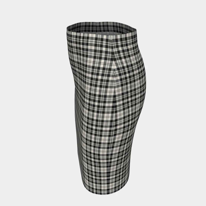 Scottish Scott Black & White Modern Clan Tartan Fitted Skirt Tartan Plaid 2