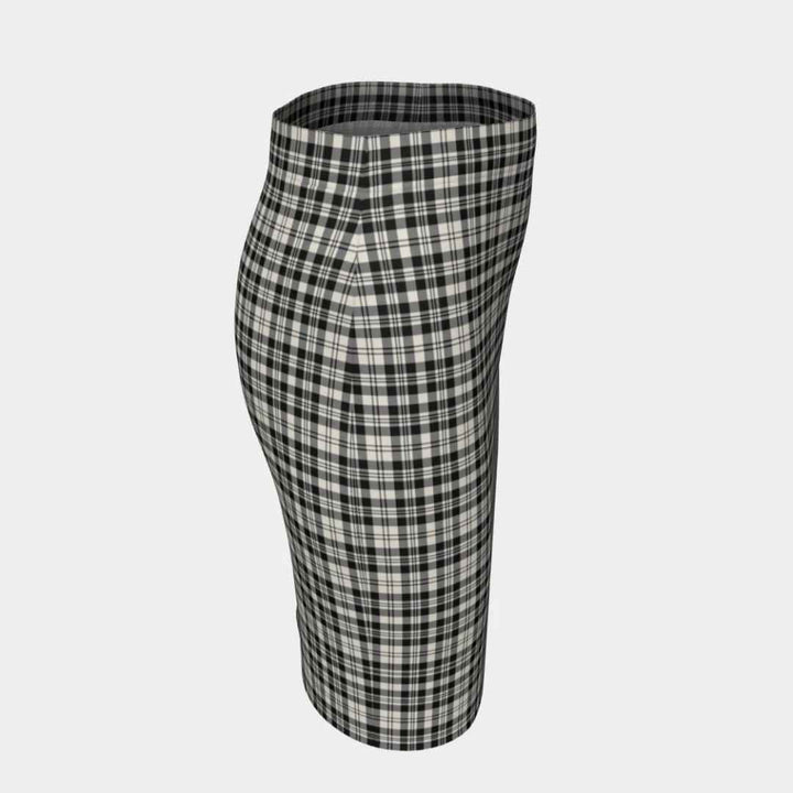 Scottish Scott Black & White Modern Clan Tartan Fitted Skirt Tartan Plaid 3