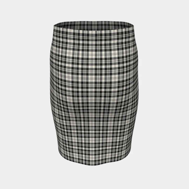 Scottish Scott Black & White Modern Clan Tartan Fitted Skirt Tartan Plaid 4