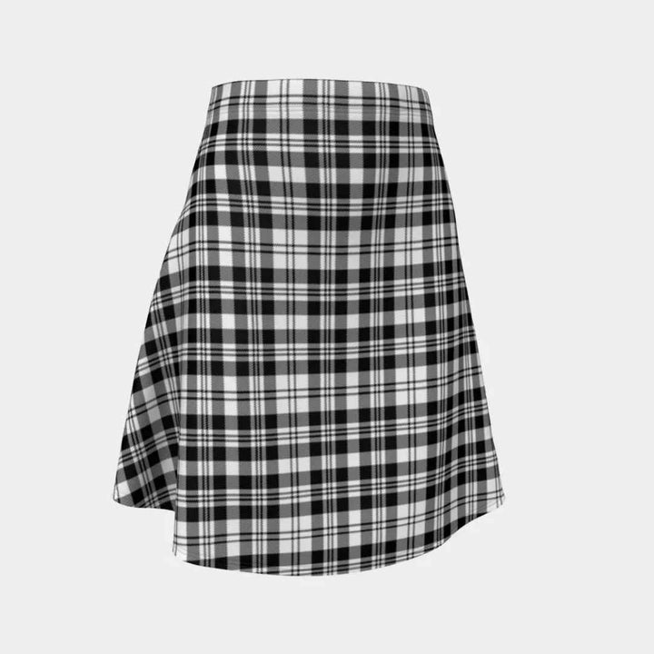 Scottish Scott Black & White Modern Clan Tartan Flare Skirt Tartan Plaid 1