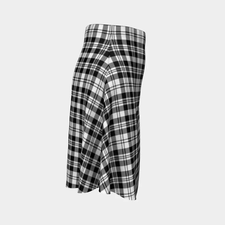 Scottish Scott Black & White Modern Clan Tartan Flare Skirt Tartan Plaid 3