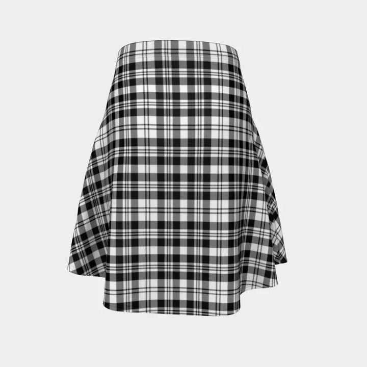 Scottish Scott Black & White Modern Clan Tartan Flare Skirt Tartan Plaid 4