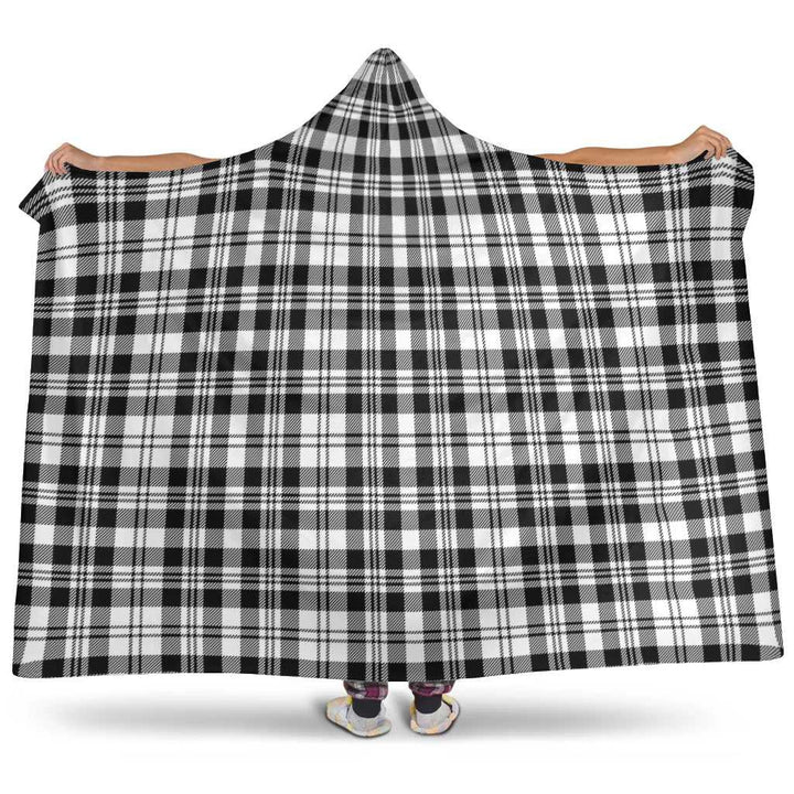 Scottish Scott Black & White Modern Clan Tartan Hooded Blanket Tartan Plaid 1