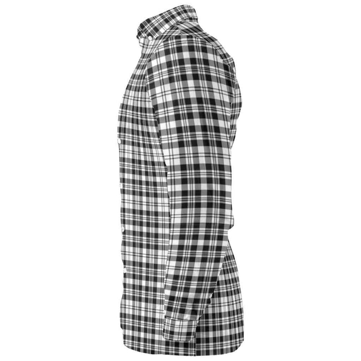 Scottish Scott Black & White Modern Clan Tartan Long Sleeve Shirt Tartan Plaid