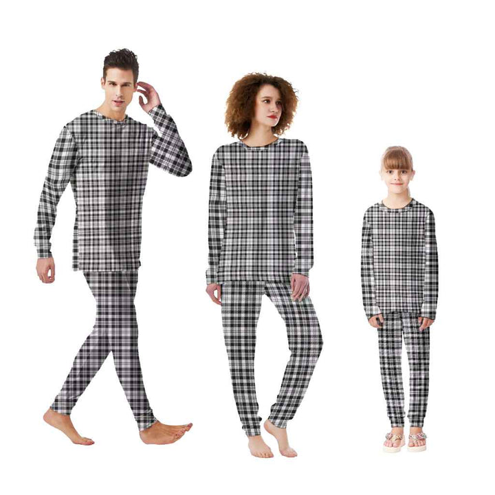 Scottish Scott Black & White Modern Clan Tartan Pajama Set Tartan Plaid