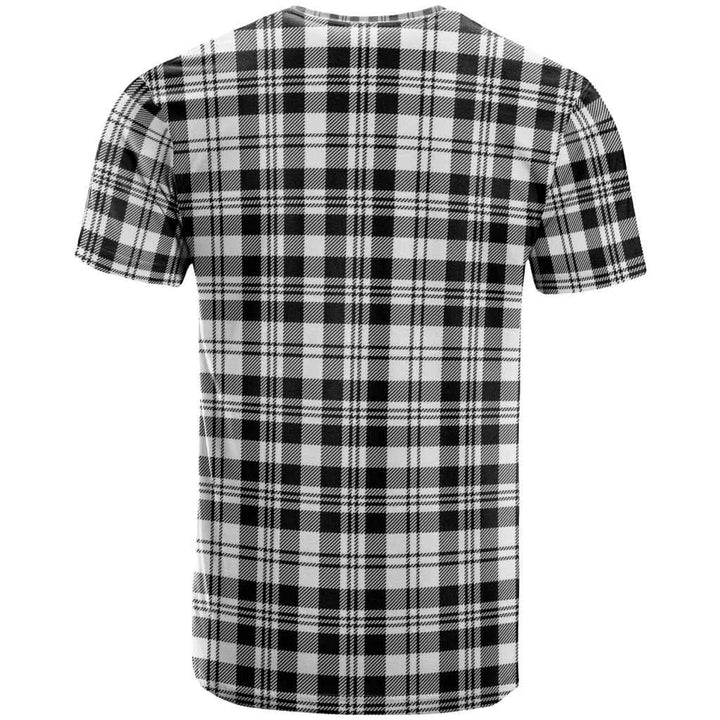 Scottish Scott Black & White Modern Clan Tartan T-Shirt Back Side Tartan Plaid