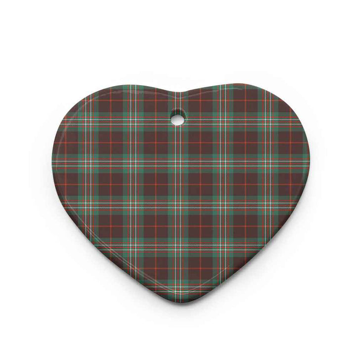 Scottish Scott Brown Ancient Clan Tartan Ceramic Ornament Heart Shape Tartan Plaid