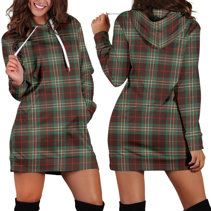 Scottish Scott Brown Ancient Clan Tartan Hoodie Dress