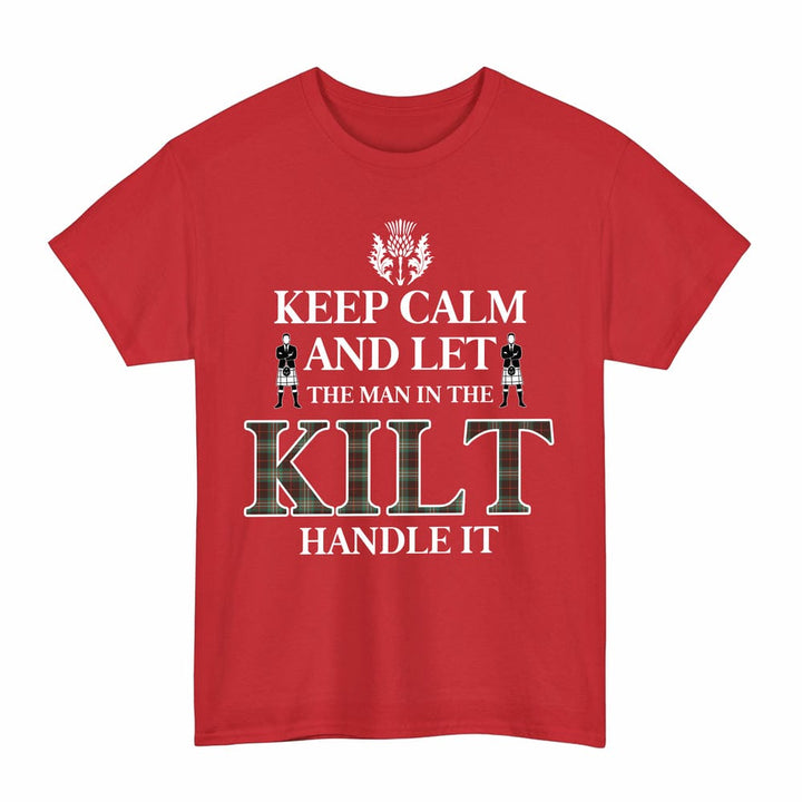Scottish Scott Brown Ancient Clan Tartan T-Shirt - Keep Calm Tartan Plaid Red Color