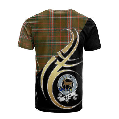 Scottish Scott Brown Modern Clan Crest Tartan T-Shirt Believe in Me Back Side Tartan Plaid