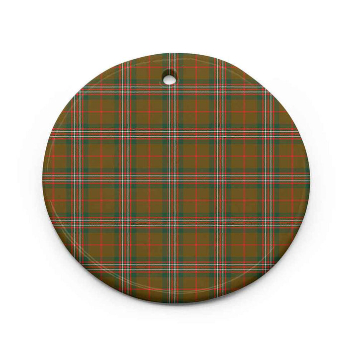 Scottish Scott Brown Modern Clan Tartan Ceramic Ornament Circle Shape Tartan Plaid