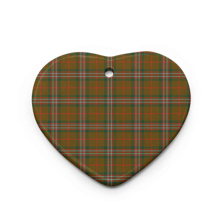 Scottish Scott Brown Modern Clan Tartan Ceramic Ornament Heart Shape Tartan Plaid