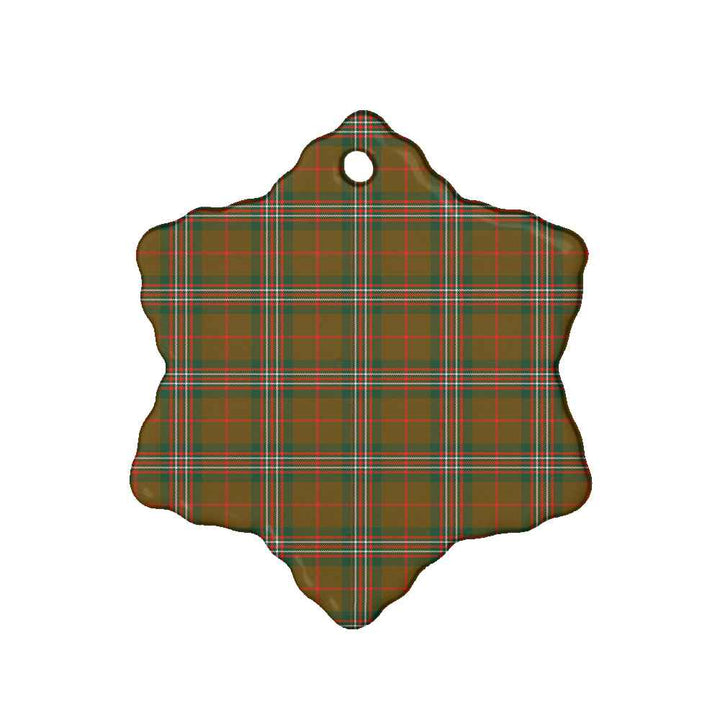 Scottish Scott Brown Modern Clan Tartan Ceramic Ornament Snow Flake Shape Tartan Plaid