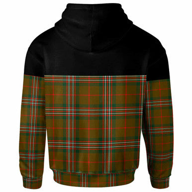 Scottish Scott Brown Modern Clan Tartan Hoodie - Horizontal Style Back Side Tartan Plaid