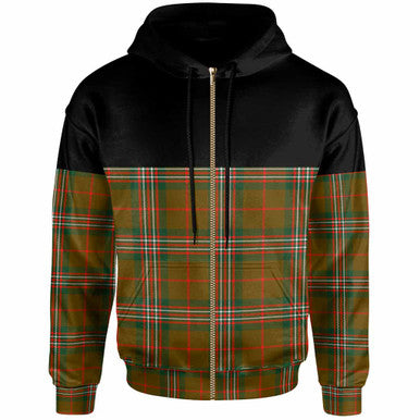 Scottish Scott Brown Modern Clan Tartan Hoodie - Horizontal Style Zip Tartan Plaid