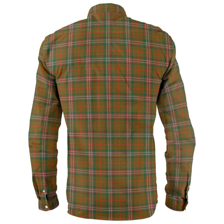 Scottish Scott Brown Modern Clan Tartan Long Sleeve Shirt Back Side Tartan Plaid