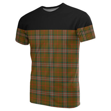 Scottish Scott Brown Modern Clan Tartan T-Shirt Horizontal Style Front Side Tartan Plaid