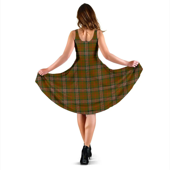 Scottish Scott Brown Modern Clan Tartan Women Midi Dress