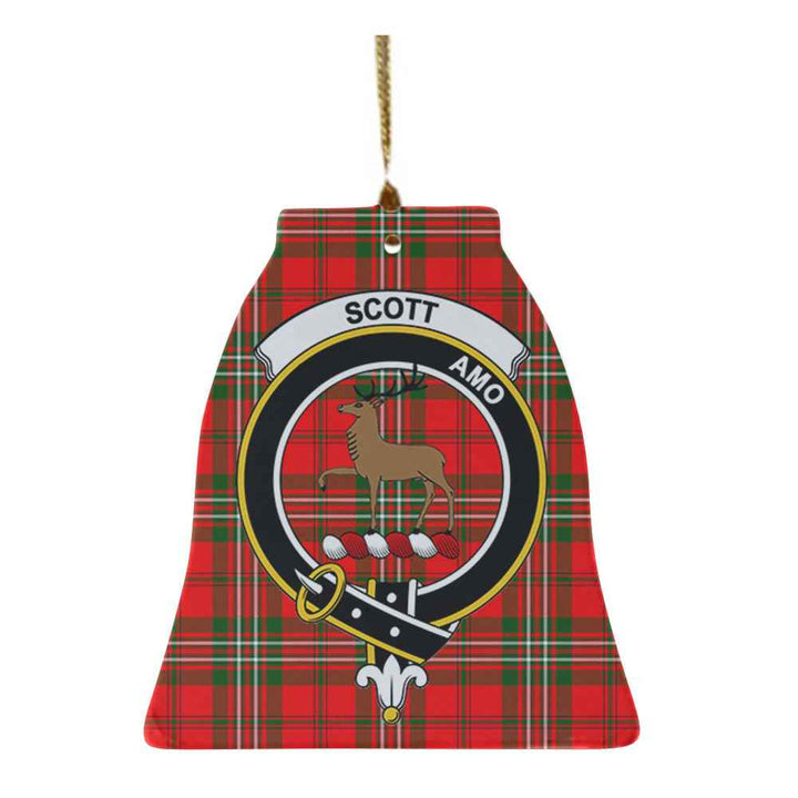 Scottish Scott Clan Crest Tartan Ceramic Ornament Bell Shape Tartan Plaid