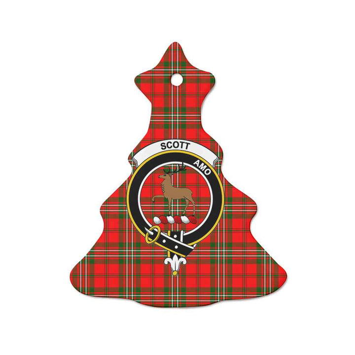 Scottish Scott Clan Crest Tartan Ceramic Ornament Tree Shape Tartan Plaid