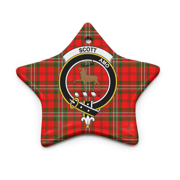 Scottish Scott Clan Crest Tartan Ceramic Ornament Star Shape Tartan Plaid