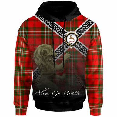 Scottish Scott Clan Crest Tartan Hoodie - Scotland Lion Front Side Tartan Plaid