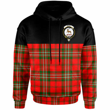 Scottish Scott Clan Crest Tartan Hoodie - Horizontal Style Front Side Tartan Plaid