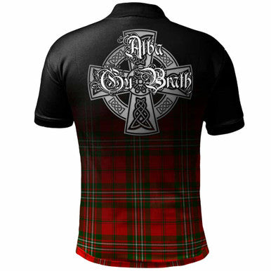 Scottish Scott Clan Crest Tartan Polo Shirt - Alba Gu Brath Family Crest Celtic Inspired Back Side Tartan Plaid