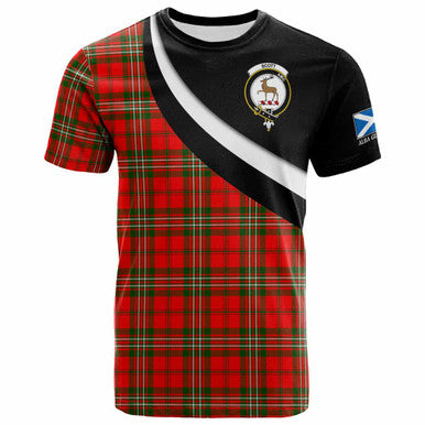 Scottish Scott Clan Crest Tartan T-Shirt - Scotland Forever Style Front Side Tartan Plaid