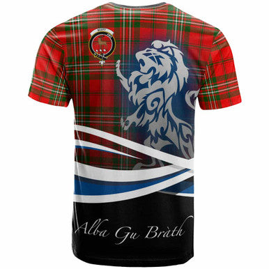 Scottish Scott Clan Crest Tartan T-Shirt - Scotland Lion Back Side Tartan Plaid
