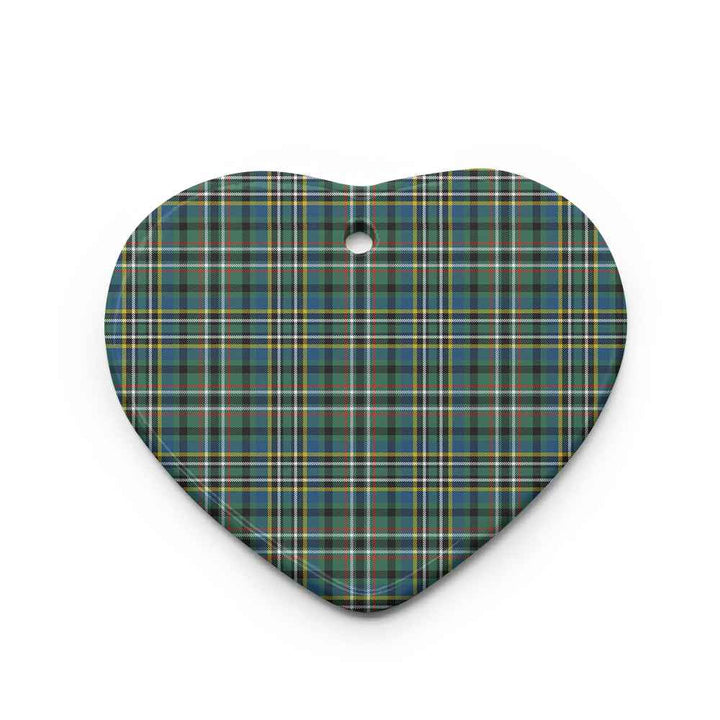 Scottish Scott Green Ancient Clan Tartan Ceramic Ornament Heart Shape Tartan Plaid