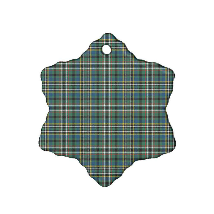Scottish Scott Green Ancient Clan Tartan Ceramic Ornament Snow Flake Shape Tartan Plaid