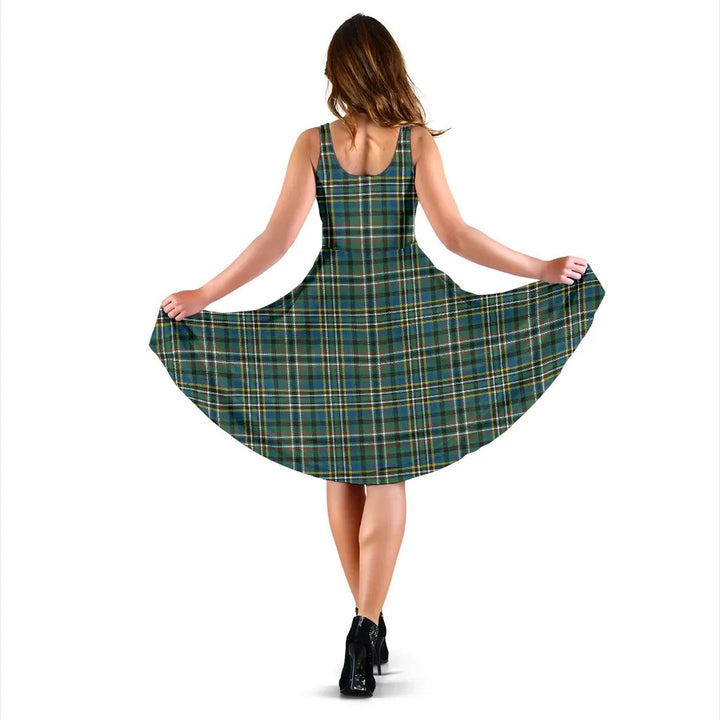 Scottish Scott Green Ancient Clan Tartan Women Midi Dress