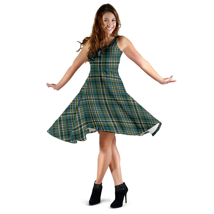 Scottish Scott Green Modern Clan Tartan Women Midi Dress