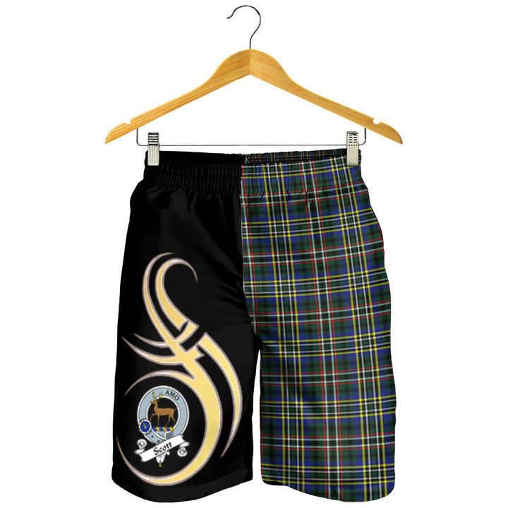 Scottish Scott Green Modern Clan Crest Tartan Believe in Me Men's Shorts