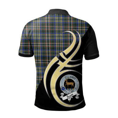 Scottish Scott Green Modern Clan Crest Tartan Polo Shirt Believe in Me Back Side Tartan Plaid