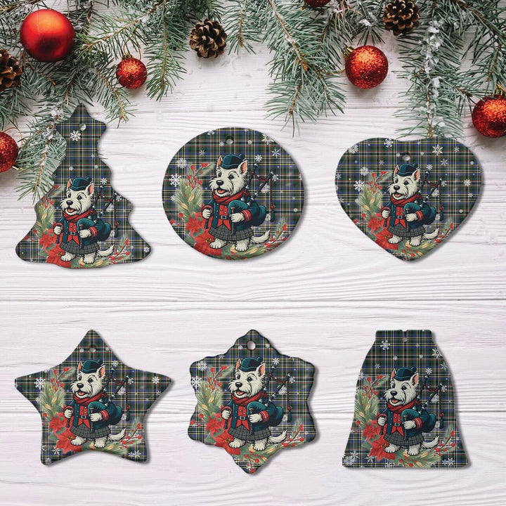 Scottish Scott Green Modern Clan Tartan Ceramic Ornament Cute Scottish Terrier Dog All Style Tartan Plaid