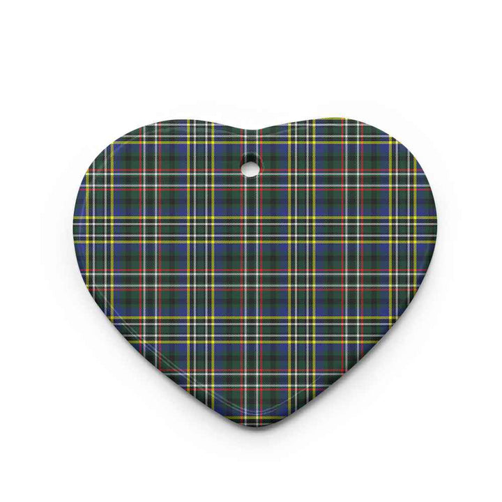 Scottish Scott Green Modern Clan Tartan Ceramic Ornament Heart Shape Tartan Plaid