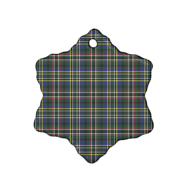 Scottish Scott Green Modern Clan Tartan Ceramic Ornament Snow Flake Shape Tartan Plaid