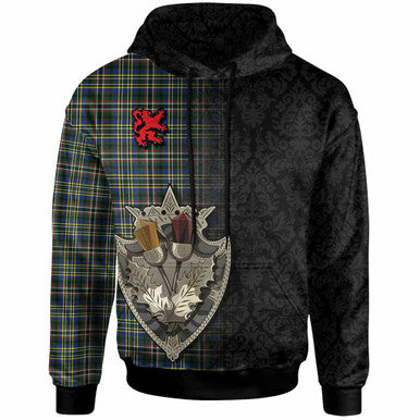 Scottish Scott Green Modern Clan Tartan Hoodie - Half Thistle Flowers Celtic Design Front Side Tartan Plaid
