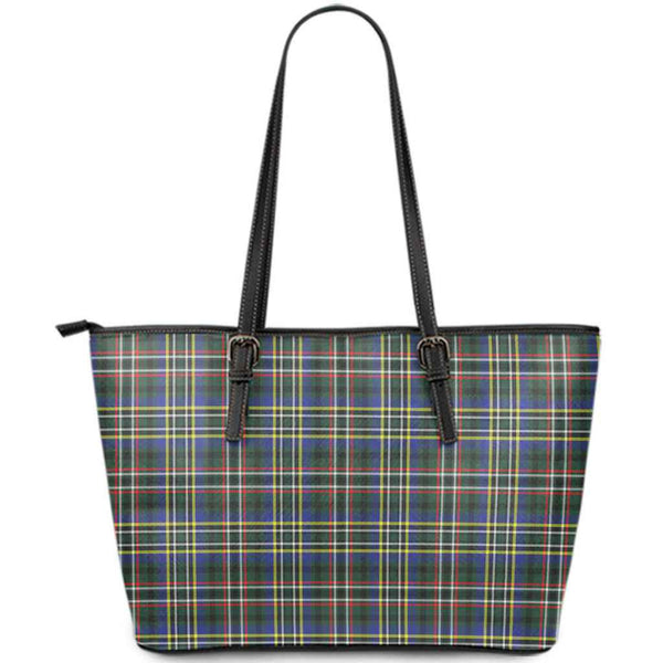 Scottish Scott Green Modern Clan Tartan Leather Tote Tartan Plaid