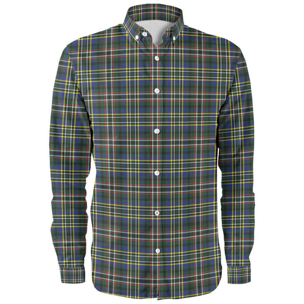 Scottish Scott Green Modern Clan Tartan Long Sleeve Shirt Front Side Tartan Plaid