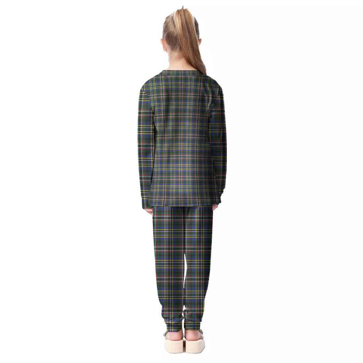Scottish Scott Green Modern Clan Tartan Pajama Set Kid Back Side Tartan Plaid