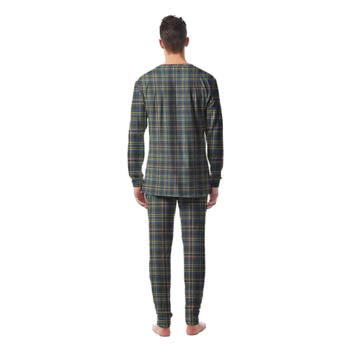 Scottish Scott Green Modern Clan Tartan Pajama Set Men Back Side Tartan Plaid