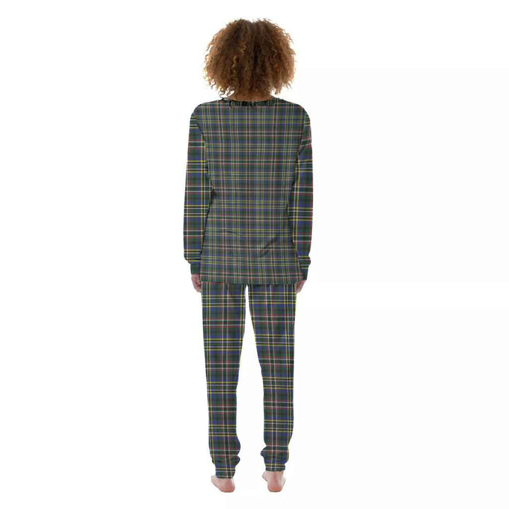 Scottish Scott Green Modern Clan Tartan Pajama Set Women Back Side Tartan Plaid