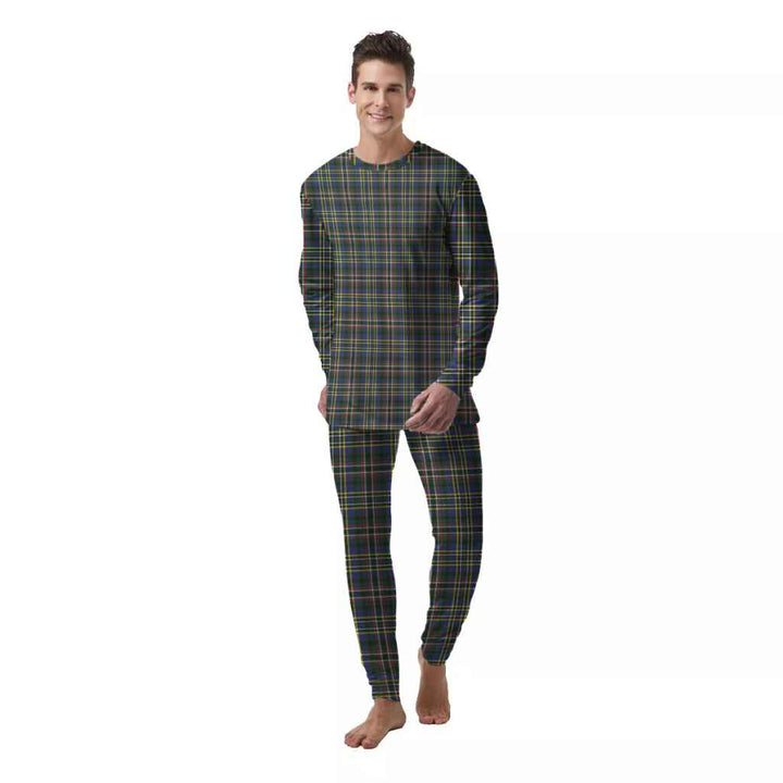 Scottish Scott Green Modern Clan Tartan Pajama Set  Men Front Side Tartan Plaid